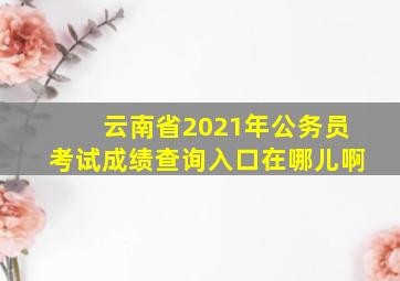 云南省2021年公务员考试成绩查询入口在哪儿啊