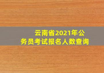 云南省2021年公务员考试报名人数查询