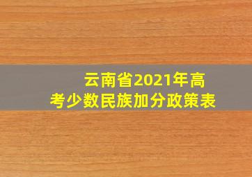 云南省2021年高考少数民族加分政策表