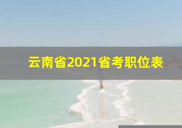 云南省2021省考职位表