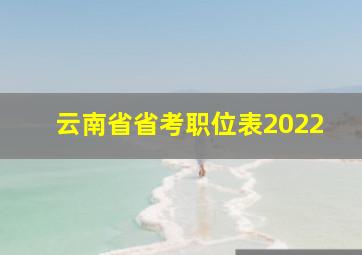 云南省省考职位表2022