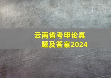 云南省考申论真题及答案2024