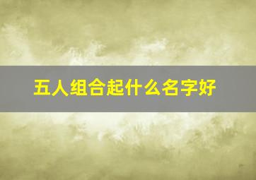 五人组合起什么名字好