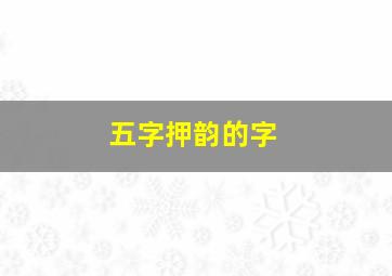 五字押韵的字