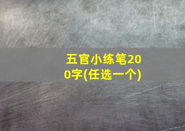 五官小练笔200字(任选一个)