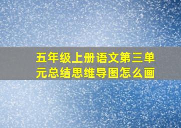 五年级上册语文第三单元总结思维导图怎么画