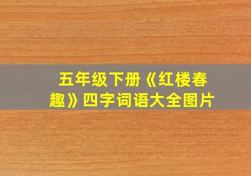 五年级下册《红楼春趣》四字词语大全图片