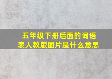 五年级下册后面的词语表人教版图片是什么意思