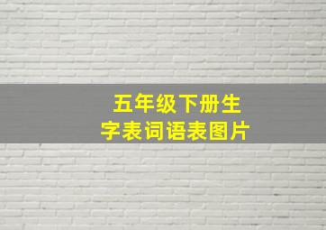 五年级下册生字表词语表图片