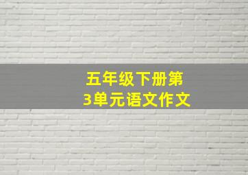 五年级下册第3单元语文作文