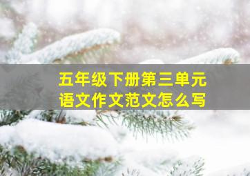 五年级下册第三单元语文作文范文怎么写