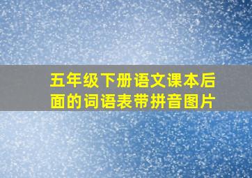 五年级下册语文课本后面的词语表带拼音图片