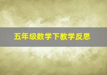 五年级数学下教学反思