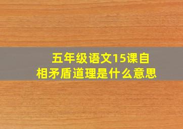 五年级语文15课自相矛盾道理是什么意思