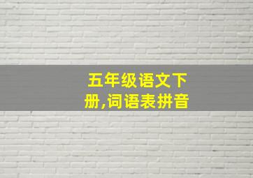 五年级语文下册,词语表拼音