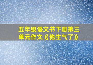 五年级语文书下册第三单元作文《他生气了》