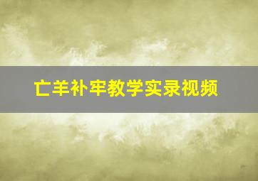 亡羊补牢教学实录视频