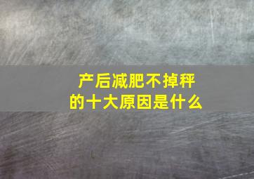 产后减肥不掉秤的十大原因是什么