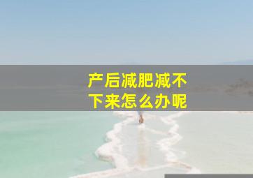 产后减肥减不下来怎么办呢