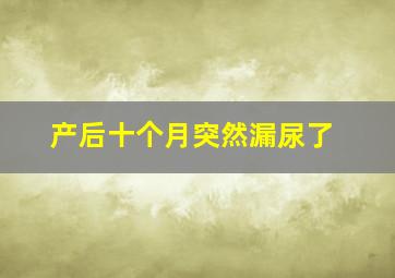 产后十个月突然漏尿了