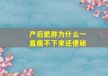 产后肥胖为什么一直瘦不下来还便秘