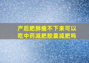 产后肥胖瘦不下来可以吃中药减肥胶囊减肥吗