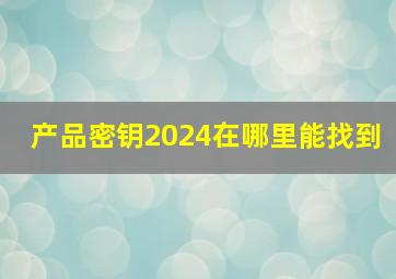 产品密钥2024在哪里能找到