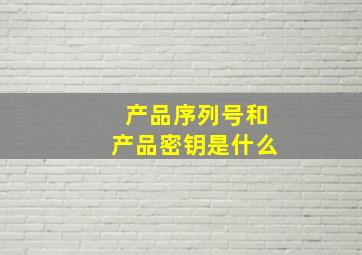 产品序列号和产品密钥是什么