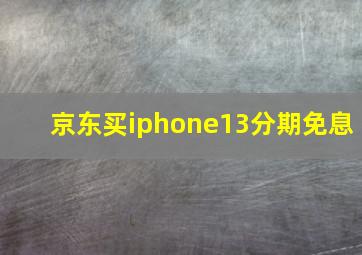 京东买iphone13分期免息