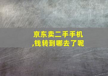 京东卖二手手机,钱转到哪去了呢