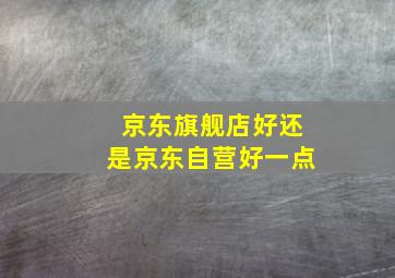 京东旗舰店好还是京东自营好一点