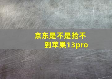 京东是不是抢不到苹果13pro