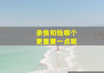 亲情和钱哪个更重要一点呢