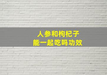 人参和枸杞子能一起吃吗功效