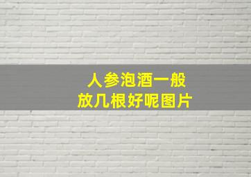 人参泡酒一般放几根好呢图片