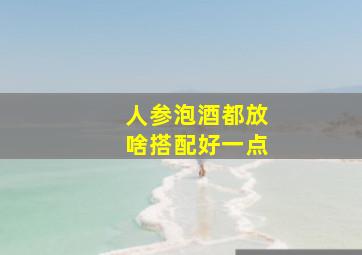 人参泡酒都放啥搭配好一点