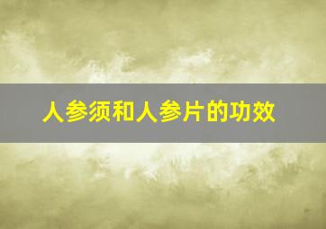 人参须和人参片的功效