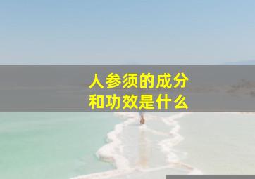 人参须的成分和功效是什么