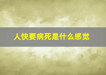 人快要病死是什么感觉