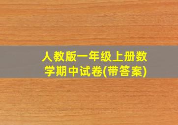 人教版一年级上册数学期中试卷(带答案)