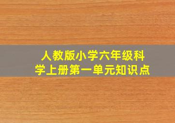 人教版小学六年级科学上册第一单元知识点