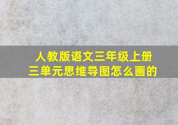 人教版语文三年级上册三单元思维导图怎么画的