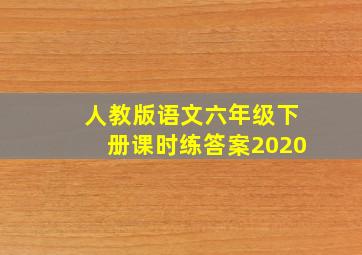 人教版语文六年级下册课时练答案2020