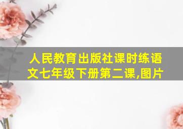 人民教育出版社课时练语文七年级下册第二课,图片