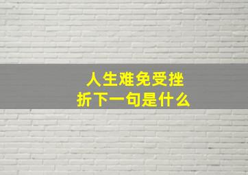 人生难免受挫折下一句是什么