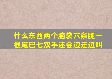 什么东西两个脑袋六条腿一根尾巴七双手还会边走边叫