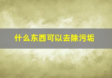 什么东西可以去除污垢