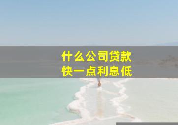 什么公司贷款快一点利息低