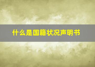 什么是国籍状况声明书