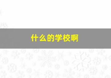 什么的学校啊